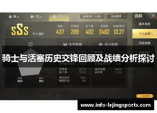 骑士与活塞历史交锋回顾及战绩分析探讨